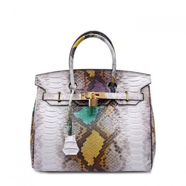 Color Snake Leather Satchel