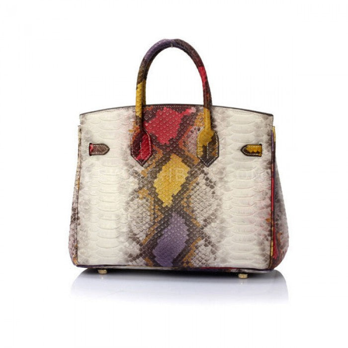 Color Snake Leather Satchel