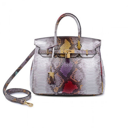 Color Snake Leather Satchel