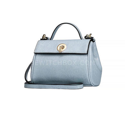 Blue Cowhide Shoulder Bag