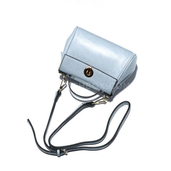 Blue Cowhide Shoulder Bag