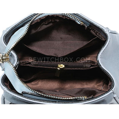 Blue Cowhide Shoulder Bag