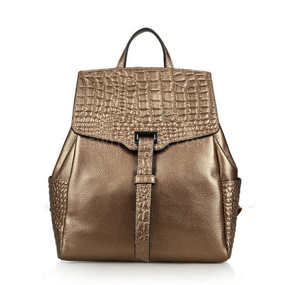 Snakeskin Faux Leather Backpack