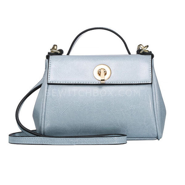 Blue Cowhide Shoulder Bag