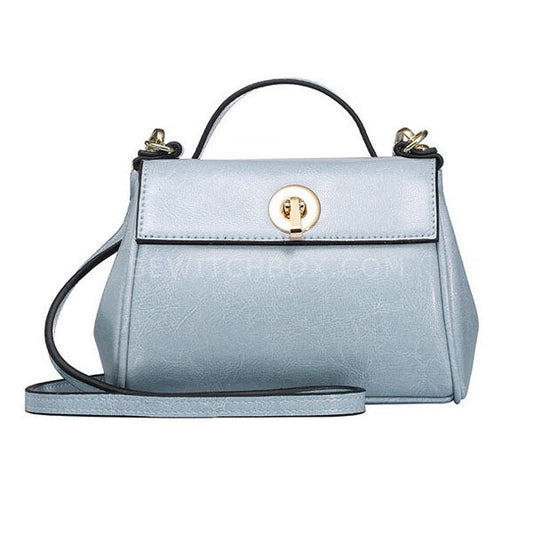 Blue Cowhide Shoulder Bag